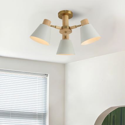 Брілагі - накладна люстра Лунд Вуд 3хЕ27/40 Вт/230 В, діаметр 50 см, каучукова деревина