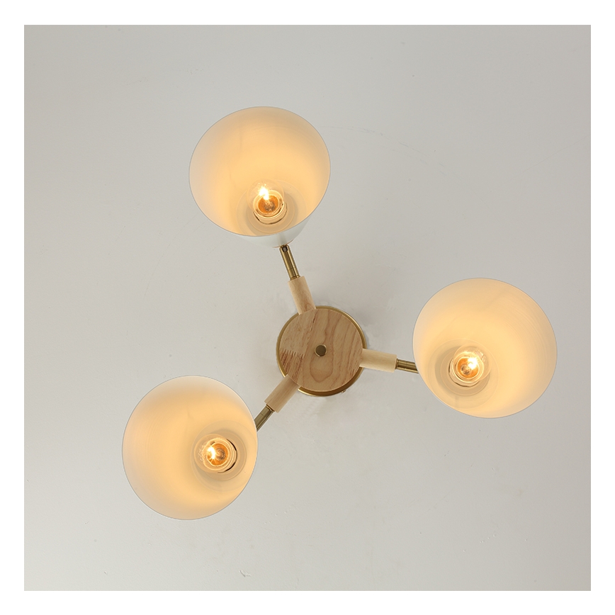 Brilagi - Накладна люстра LUND WOOD 3×E27/40 Вт/230 В, діаметр 50 см, дерево