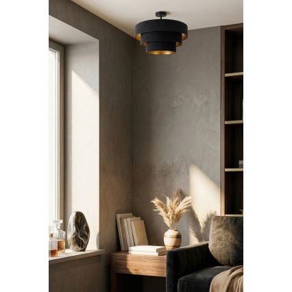 Brilagi - Накладна люстра LUNETA 1xE27/60W/230V Ø 40 см чорна/золота