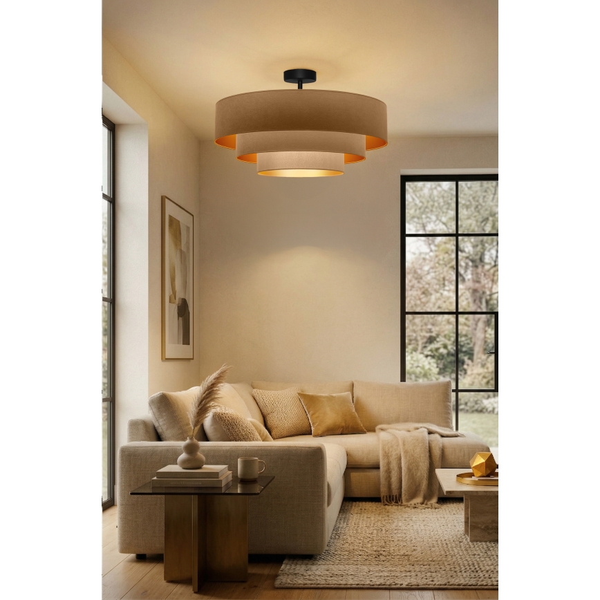 Brilagi - Накладна люстра LUNETA 3xE27/60W/230V діаметр 80 см бежевий/золотистий