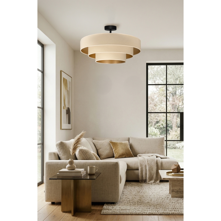 Brilagi - Накладна люстра LUNETA 3xE27/60W/230V, діаметр 80 см, кремова/золотиста