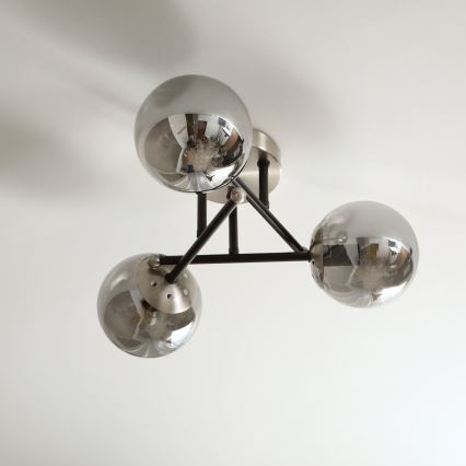 Брілагі - Накладна люстра МАЛІВА 3xE14/15Вт/230В матовий хром/димчастий