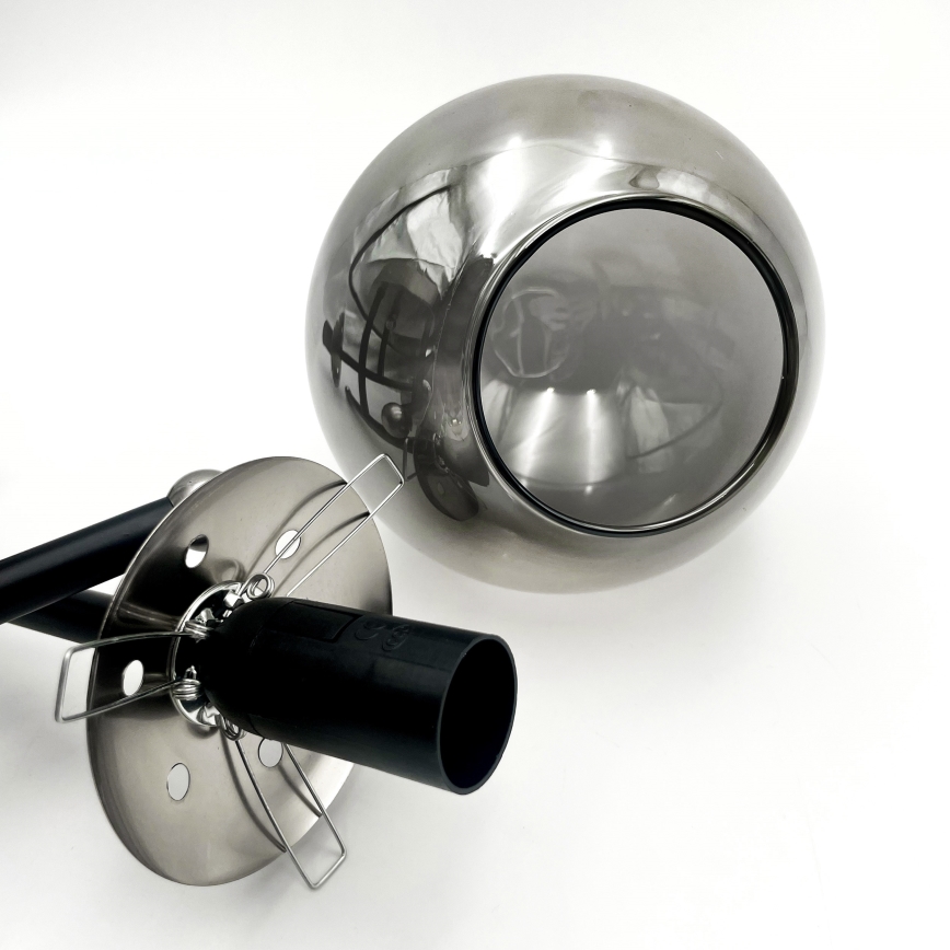 Брілагі - Накладна люстра МАЛІВА 3xE14/15Вт/230В матовий хром/димчастий