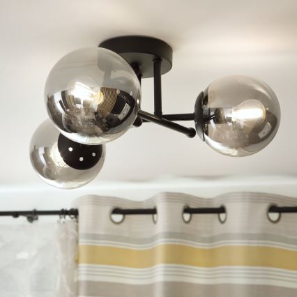 Brilagi - Накладна люстра MALIVA 3xE14/15W/230V чорна/димчаста