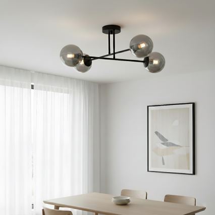 Brilagi - Накладна люстра MALIVA 4xE14/15W/230V чорна/димчаста