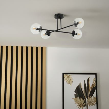 Brilagi - Накладна люстра MALIVA 4xE14/15W/230V чорна/прозора