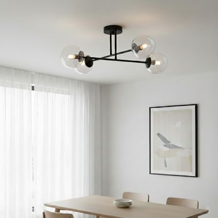 Brilagi - Накладна люстра MALIVA 4xE14/15W/230V чорна/прозора