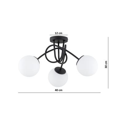 BRILAGI - Накладна люстра MILO 3xE27/60W/230V чорна