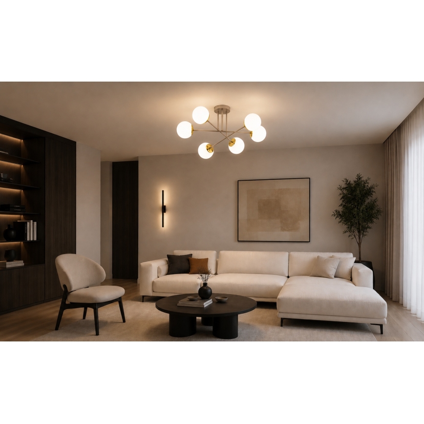 BRILAGI - Накладна люстра MILO 6xE27/60W/230V бежева/золота