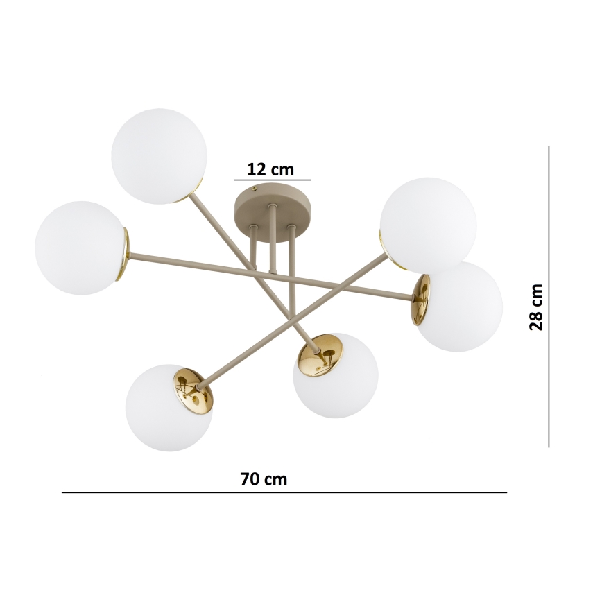 BRILAGI - Накладна люстра MILO 6xE27/60W/230V бежева/золота