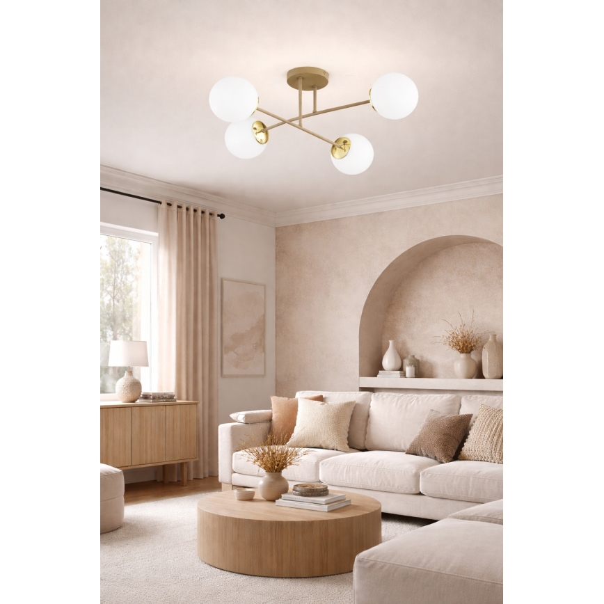 Brilagi - Накладна люстра MILO ECRU 4xE27/60W/230V бежева/золота