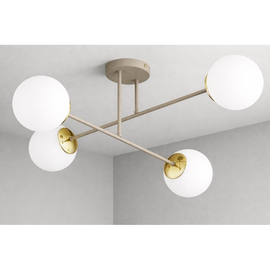 Brilagi - Накладна люстра MILO ECRU 4xE27/60W/230V бежева/золота