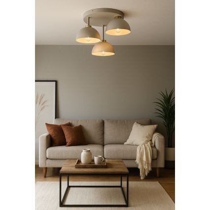 Брілагі - накладна люстра MOON 3xE27/60W/230V бежева/золотиста