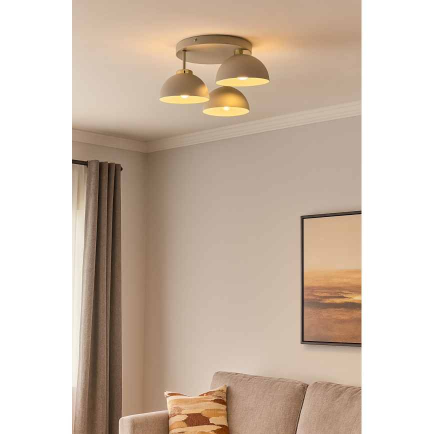 Брілагі - накладна люстра MOON 3xE27/60W/230V бежева/золотиста