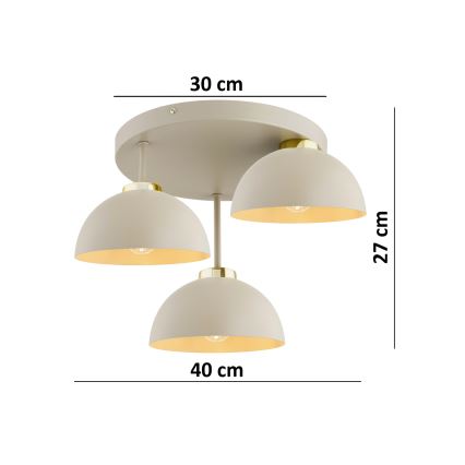 Брілагі - накладна люстра MOON 3xE27/60W/230V бежева/золотиста