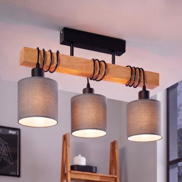 BRILAGI - Накладна люстра NUBILA 3xE27/60W/230V сосна/світло-сіра