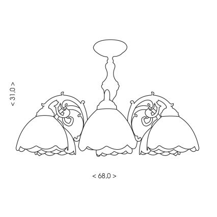 Брілагі - Накладна люстра у стилі Тіффані МІРАБЕЛЛА 8×Е27/60 Вт/230 В, діам. 68 см