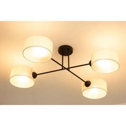 Брілагі - Накладна люстра ВІРГО 4хЕ14/40 Вт/230 В кремова/чорна
