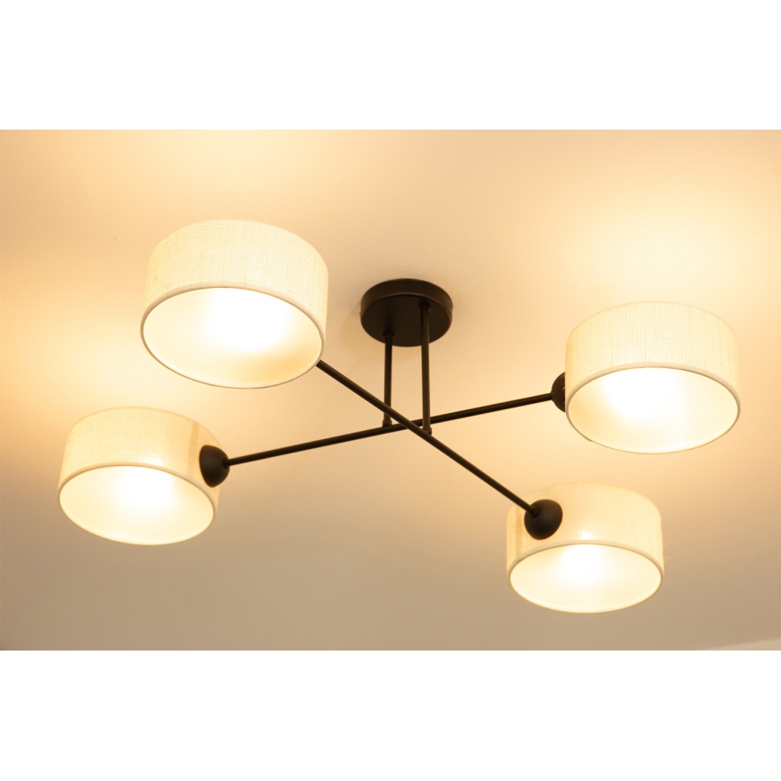 Брілагі - Накладна люстра ВІРГО 4хЕ14/40 Вт/230 В кремова/чорна