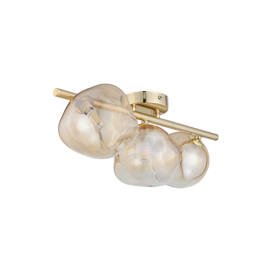 Brilagi - Накладна люстра VULCANO 3xG9/8W/230V золота/димчасто-бежева