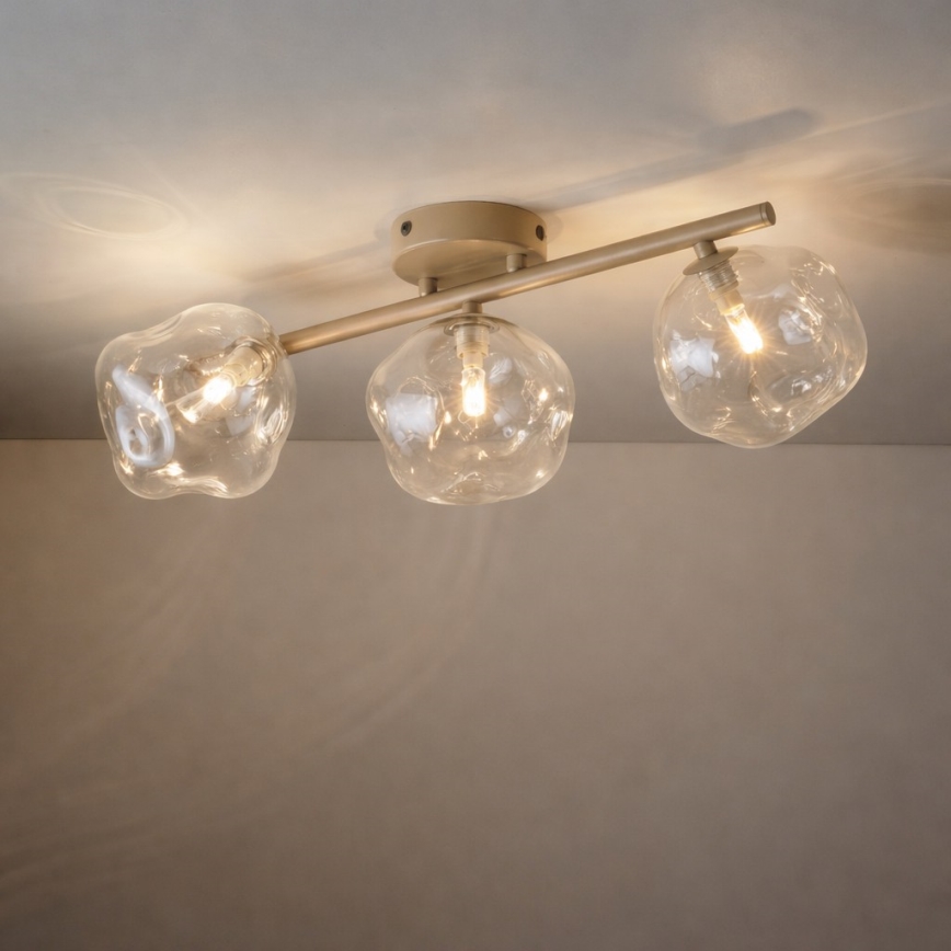 Брілагі - накладна люстра ВУЛКАНО 3xG9/8W/230V бежевий/димчастий