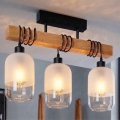 BRILAGI - Накладна люстра WOOD GLASS 3xE27/60W/230V сосна/чорна/біла