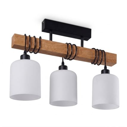 BRILAGI - Накладна люстра WOOD GLASS 3xE27/60W/230V сосна/чорна/біла