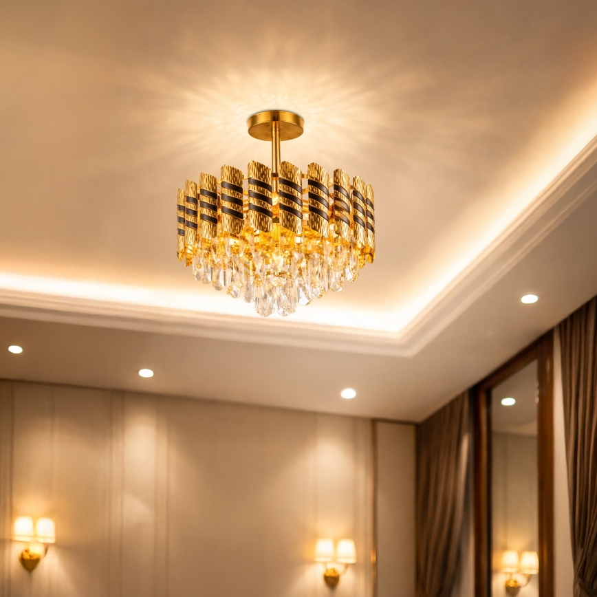 Брілагі - накладна люстра КРІСТАЛ 5xE14/40W/230V діам. 38 см