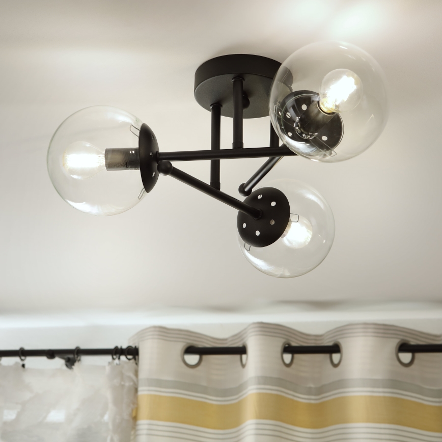 Brilagi - Накладна стельова люстра MALIVA 3xE14/15W/230V чорна/прозора