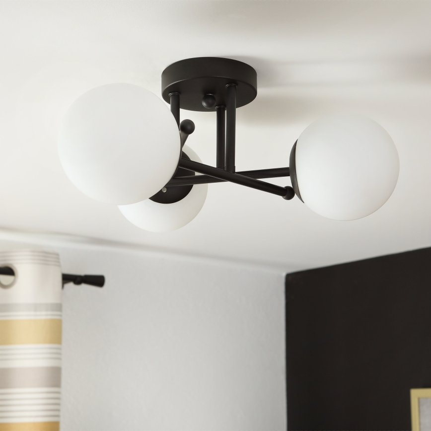 Brilagi - Накладна стельова люстра MALIVA 3xE14/15W/230V чорний/білий