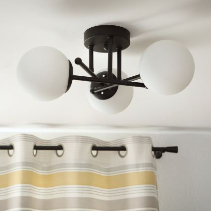 Brilagi - Накладна стельова люстра MALIVA 3xE14/15W/230V чорний/білий