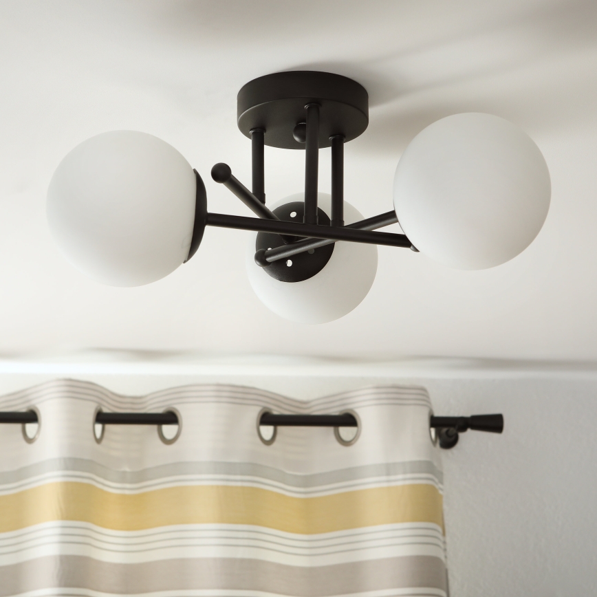 Brilagi - Накладна стельова люстра MALIVA 3xE14/15W/230V чорний/білий