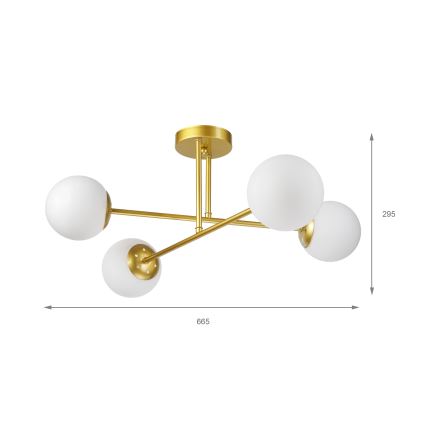 Brilagi - Накладна стельова люстра MALIVA 4xE14/15W/230V золота/біла