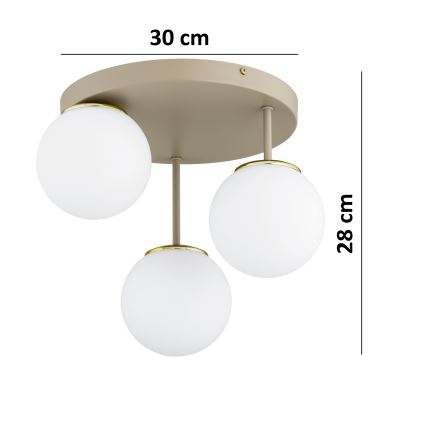 Brilagi - Накладна стельова люстра MILO ECRU 3xE27/60W/230V бежева/золота