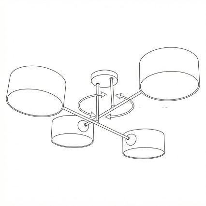 Brilagi - Накладна стельова люстра VIRGO 4xE14/40W/230V бежевий/чорний
