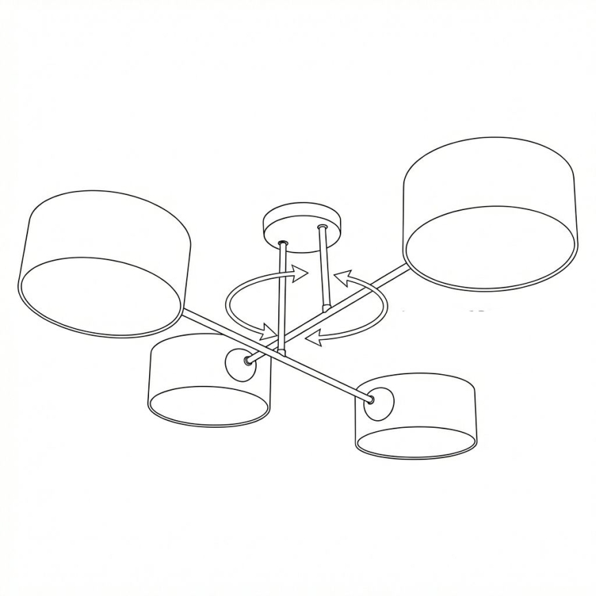 Brilagi - Накладна стельова люстра VIRGO 4xE14/40W/230V бежевий/чорний