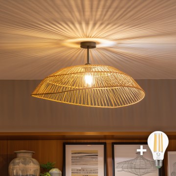 Brilagi - Накладная LED-люстра CERIA BOHO 1xE27/60W/230V диам. 70 см черная/коричневая