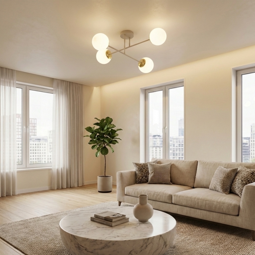 Brilagi - Накладная люстра 4xE27/60W/230V бежевая/золотая