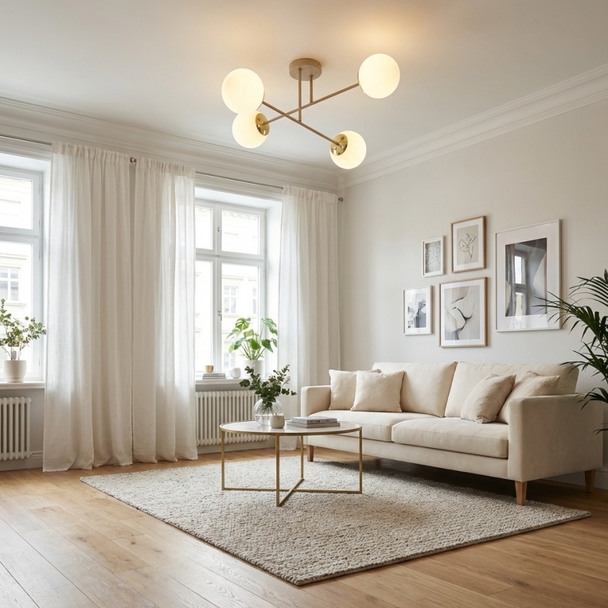 Brilagi - Накладная люстра 4xE27/60W/230V бежевая/золотая