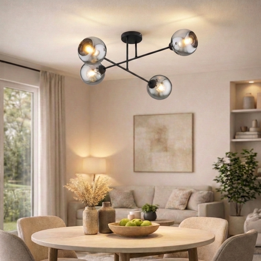 Brilagi - Накладная люстра 4xE27/60W/230V черная/дымчато-серая