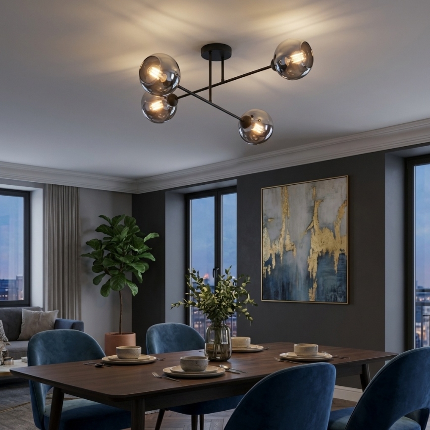 Brilagi - Накладная люстра 4xE27/60W/230V черная/дымчато-серая