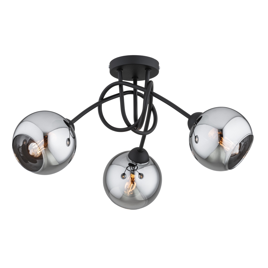 Brilagi - Накладная люстра DIOR 3xE27/60W/230V черный/дымчато-серый