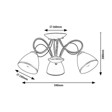 Brilagi - Накладная люстра FRED 3xE27/60W/230V, диаметр 59 см, золотая