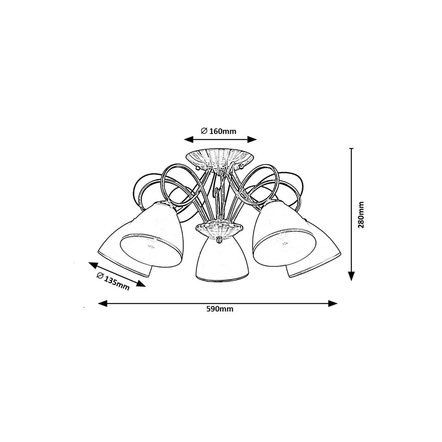 Brilagi - Накладная люстра FRED 5xE27/60W/230V диам. 59 см бронзовая