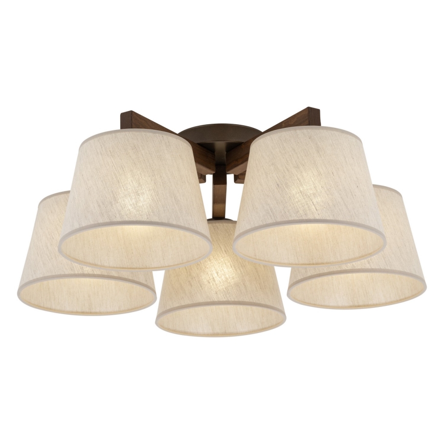 Brilagi - Накладная люстра LATTE 5xE27/15W/230V сосна/кремовая