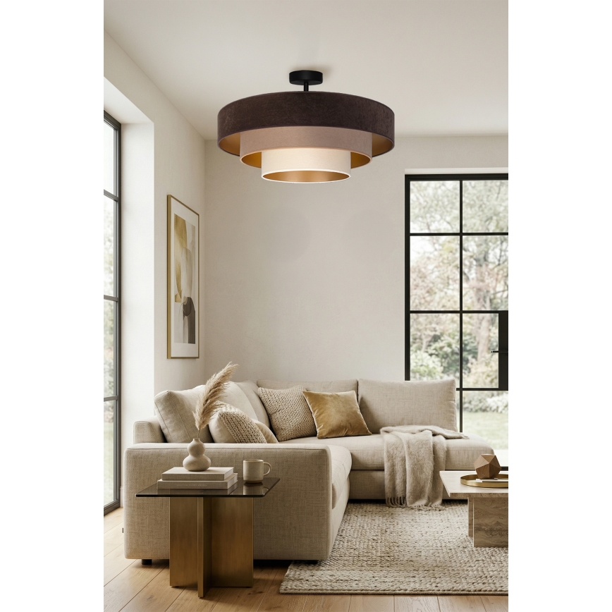 Brilagi - Накладная люстра LUNETA 3xE27/60W/230V Ø 80 см коричневый/бежевый/кремовый