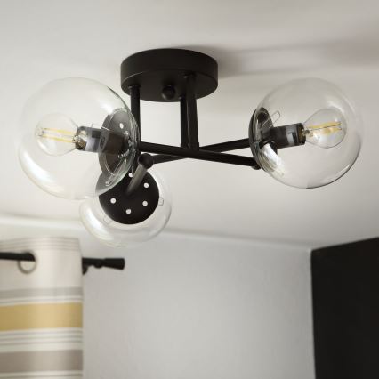Brilagi - Накладная люстра MALIVA 3xE14/15W/230V чёрная/прозрачная