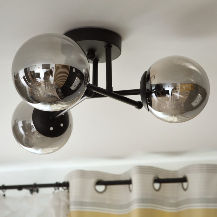 Brilagi - Накладная люстра MALIVA 3xE14/15W/230V черный/дымчатый