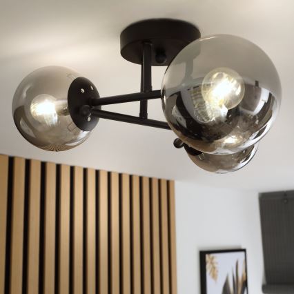 Brilagi - Накладная люстра MALIVA 3xE14/15W/230V черный/дымчатый