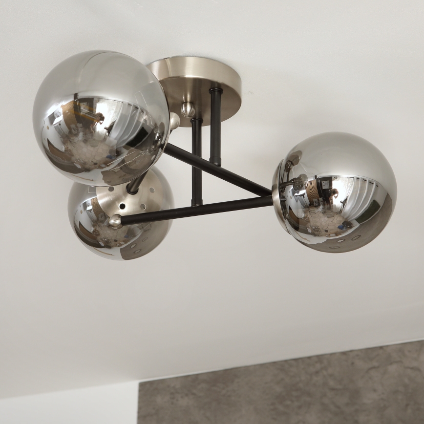 Brilagi - Накладная люстра MALIVA 3xE14/15W/230V матовый хром/дымчатая